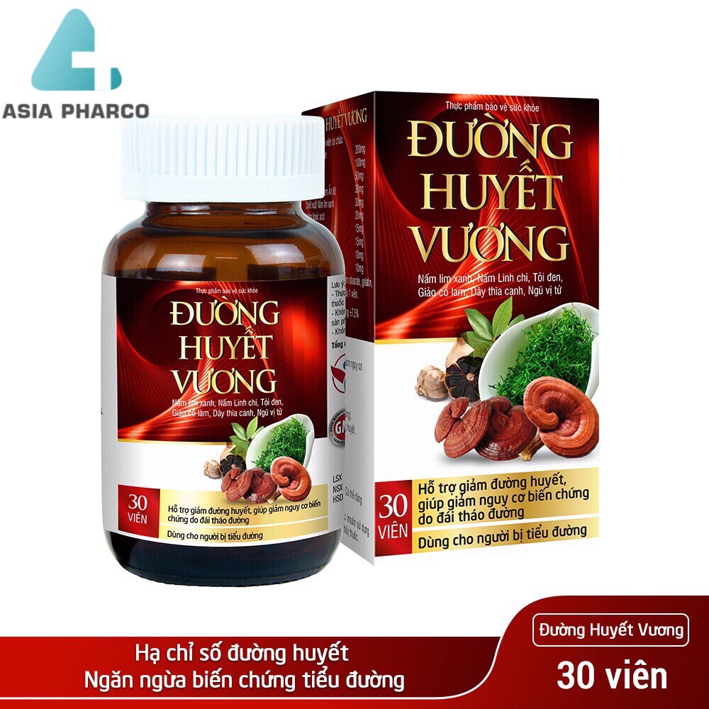 Viên Uống Hỗ Trợ Giảm Đường Huyết và Giảm Nguy Cơ Biến Chứng Của Đái Tháo Đường - Đường Huyết Vương Hủ 30 viên