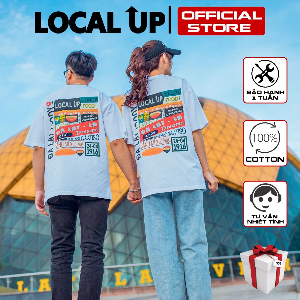 Combo Áo Thun LOCAL Đà Lạt - Dalat Foody - Dalat Travel, Áo Unisex Nam Nữ