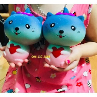 Squishy Mèo xanh Galaxy to 13cm