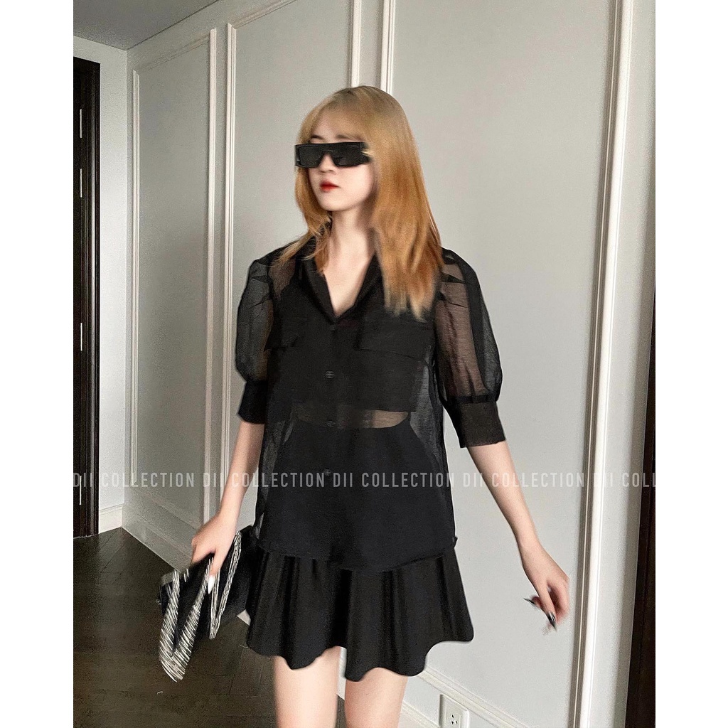 DII COLLECTION - Sơ mi đũi thiết kế tay phồng basic