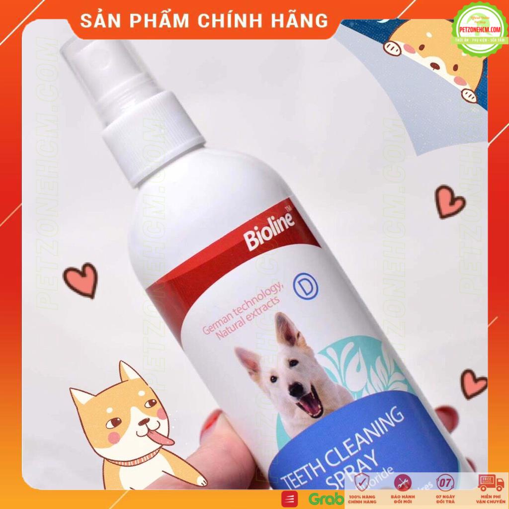 Xịt thơm miệng khử mùi hôi Bioline 175ml ️ FREESHIP ️ chống viêm cho chó mèo Bioline