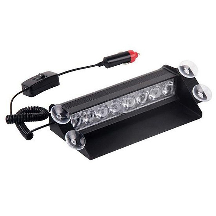 Điều dưỡng Đèn Chớp Police Xanh Đỏ 8 LED - Đèn Nháy Cảnh Sát Cho Ô Tô