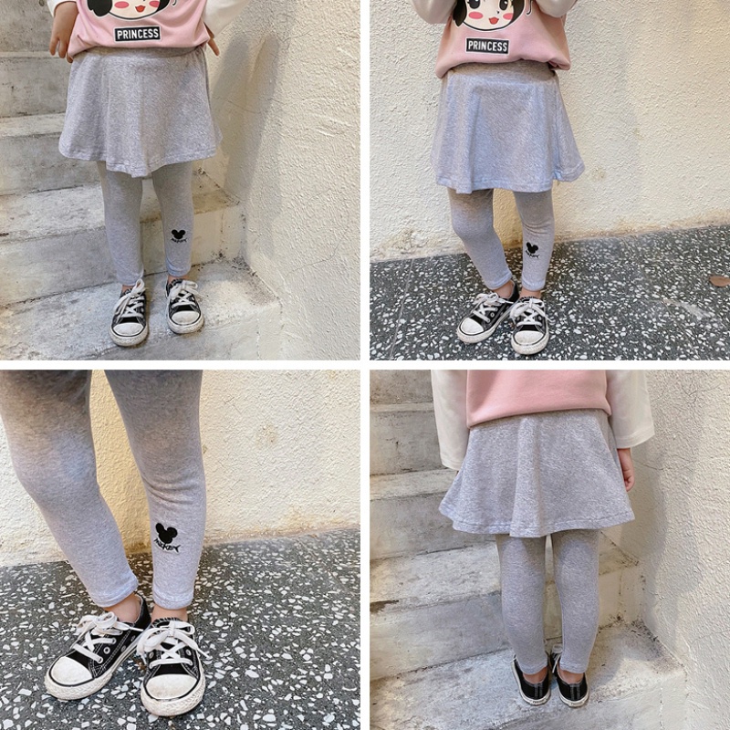 Quần Legging Giả Váy In Họa Tiết Hoạt Hình Thời Trang Mùa Thu Cho Bé Gái