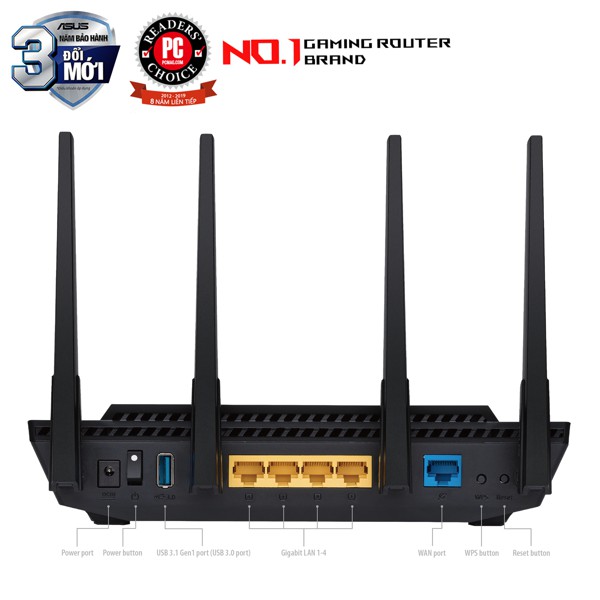 Bộ phát wifi ASUS RT-AX58U Wifi 6 AX3000 2 băng tần