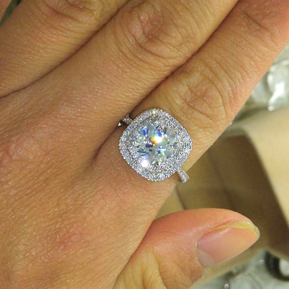 Nhẫn thời trang mặt đá hoàng ngọc nhân tạo lấp lánh cho nữ