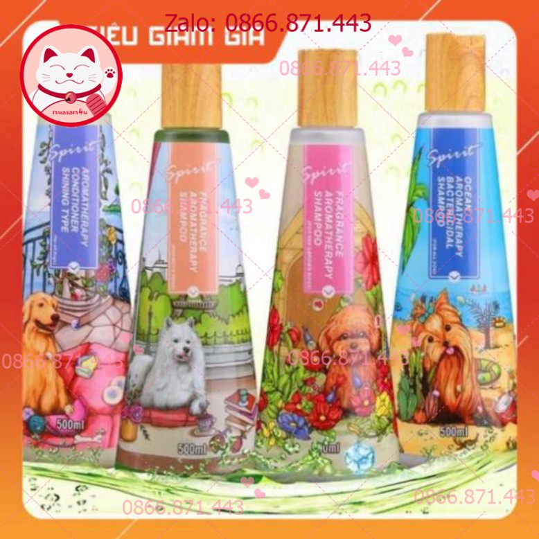 ⚡𝐅𝐑𝐄𝐄𝐒𝐇𝐈𝐏⚡ [GIẢM GIÁ] Sữa tắm nước hoa cho chó nắp gỗ Spirit chai 500ml - petshop số 01