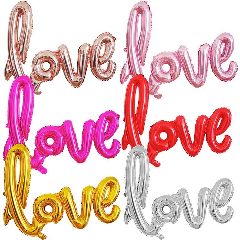 Bong bóng hình chữ love thiết kế đơn giản trang trí tiệc cưới/ sinh nhật