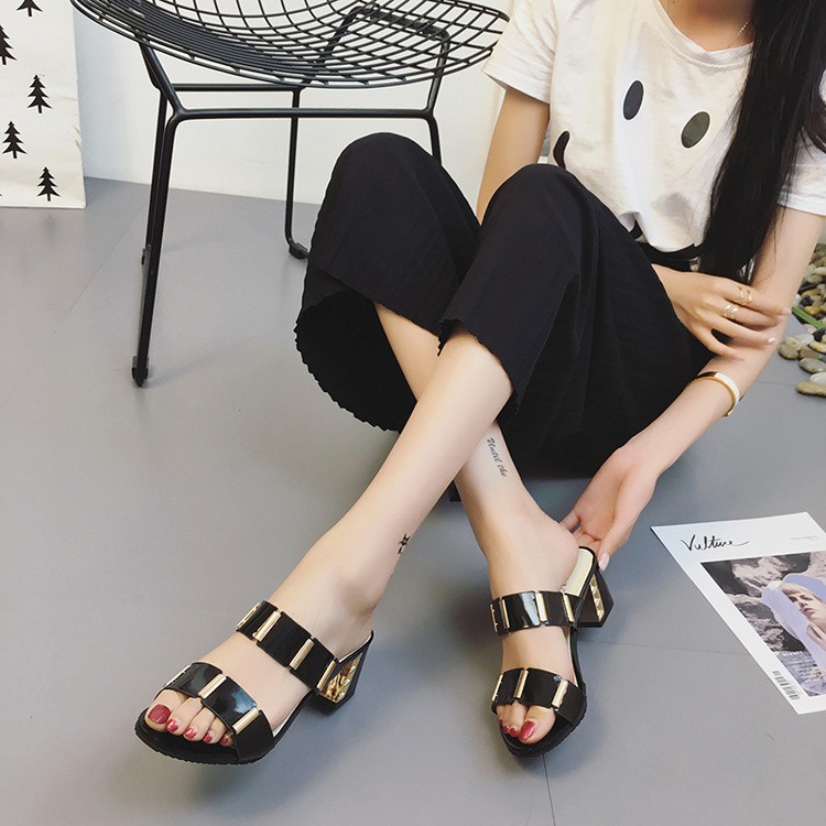 GIÀY GÓT VUÔNG QUAI NGANG CAO CẤP