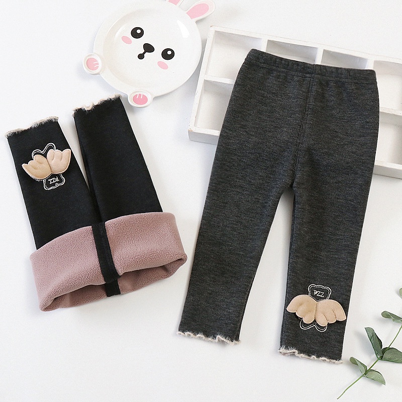 Quần legging lót lông bé gái đính cánh tiên siêu xinh size 7-15kg QD09