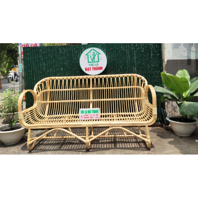 Ghế tay cuộn bằng mây ghế dài 1m8