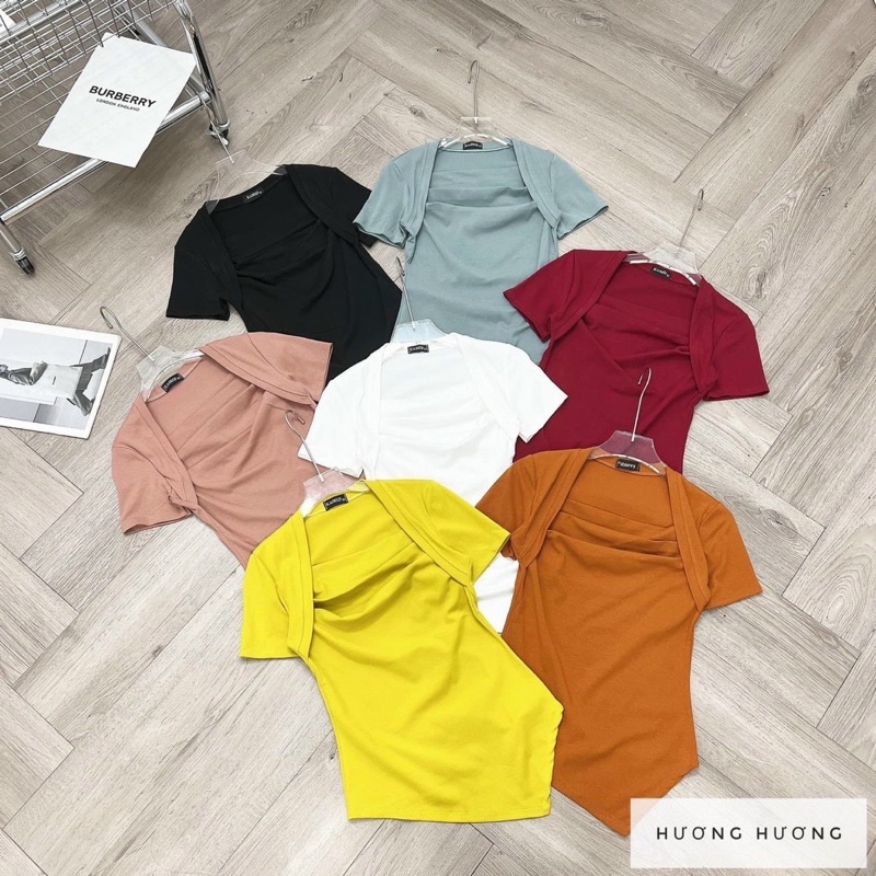 ÁO THUN NỮ VẠT NHỌN CỔ VUÔNG _111