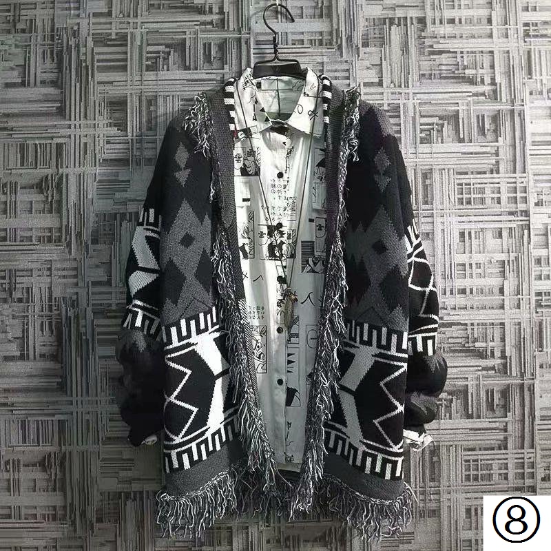 Áo Khoác Cardigan Dệt Kim Tay Dài Dáng Rộng Rách Gối Phong Cách Nhật Bản Thời Trang Đường Phố Mới Cho Nam Và Nữ BF