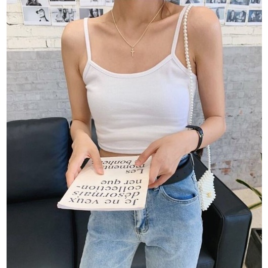 Áo Croptop 2 Dây Nữ Trơn A014 Áo Bra Nữ Mảnh Dáng Lửng Mềm Mại Ôm Co Giãn Thiết Kế Quyến Rũ Tiểu Thư - CHAKOVET