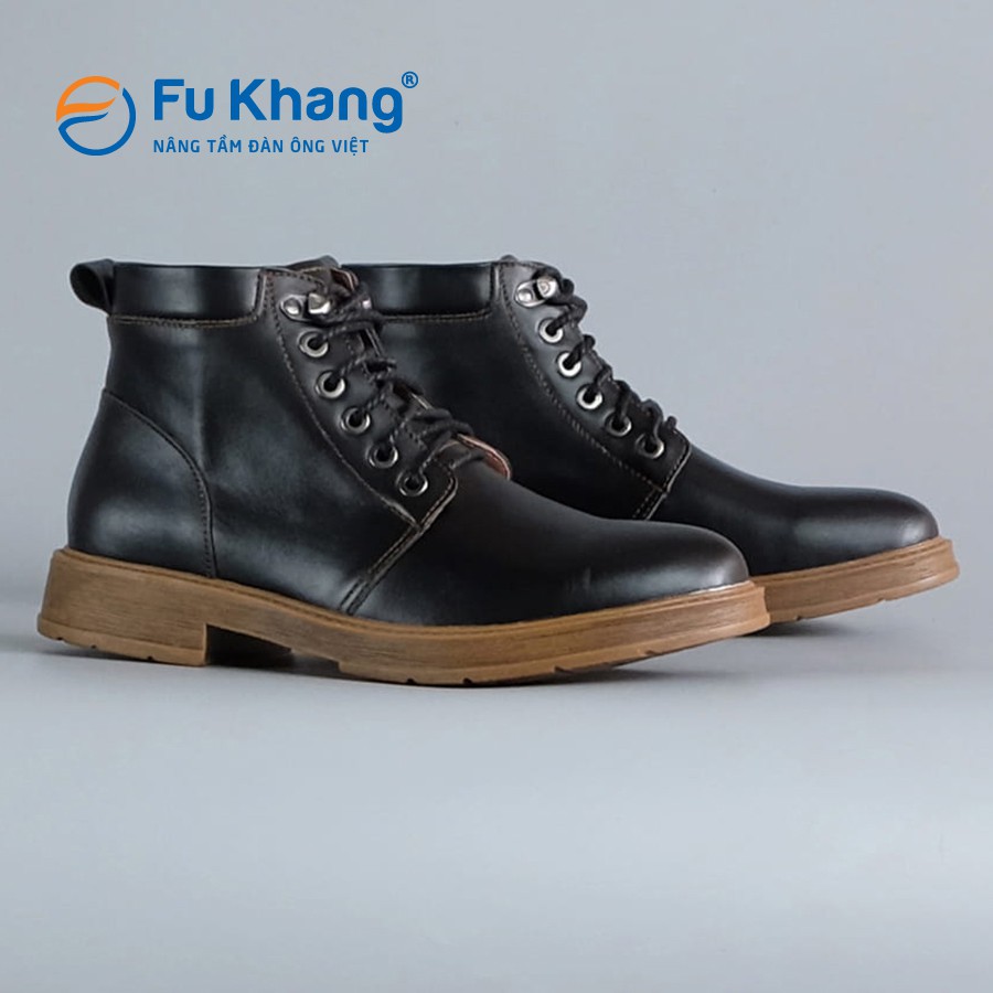 Giày cổ cao nam cao cấp thời trang từ da bò thật chính hãng Fu Khang màu đen và nâu MN11