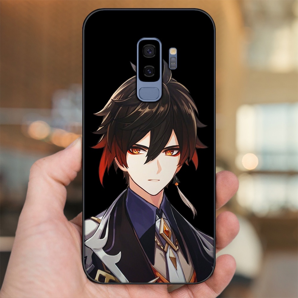 Ốp lưng Samsung S9 Plus viền đen in hình Zhongli Genshin Impact