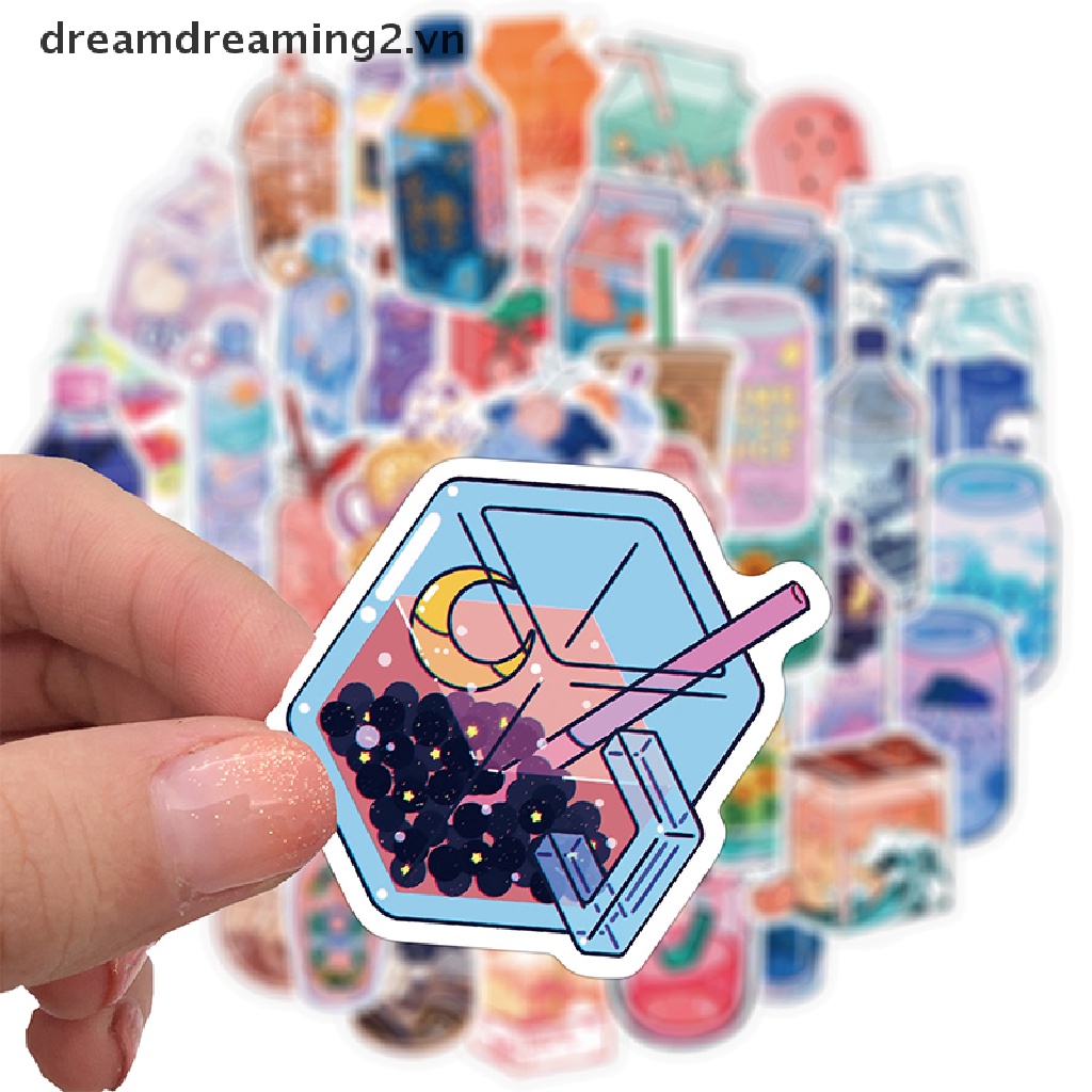 Bộ 50 Miếng Dán Hình Nước Uống Có Hương Thơm DIY Cho Nữ