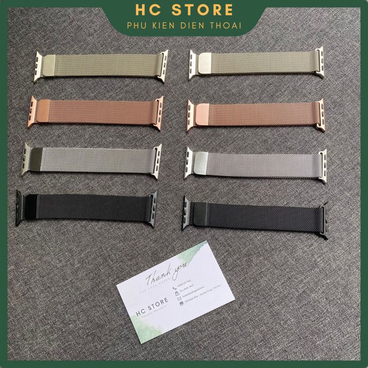 Dây đeo Apple Watch chất liệu Thép không gỉ Milanese Loop cao cấp đủ màu size 38/40/42/44