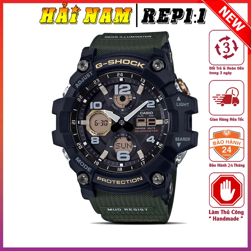 Đồng hồ nam G-Shock.GSG-100-1A3.Mặt 51mm,dây cao su,la bàn,đo nhiệt độ,chống sốc,hiển thị kép kim điện tử.