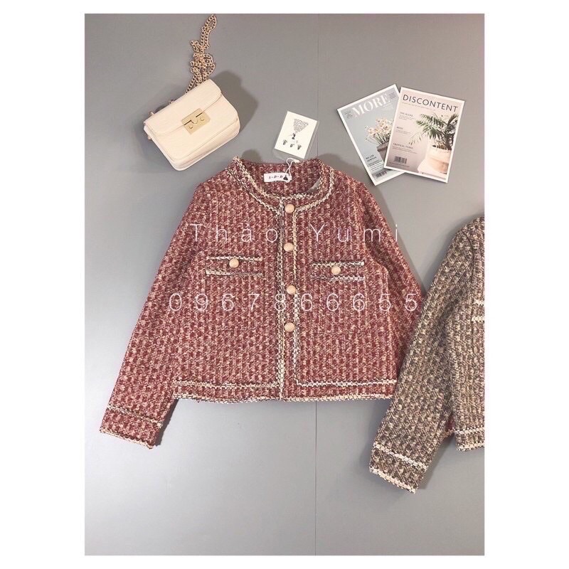 Áo dạ tweed khuy đồng SDD