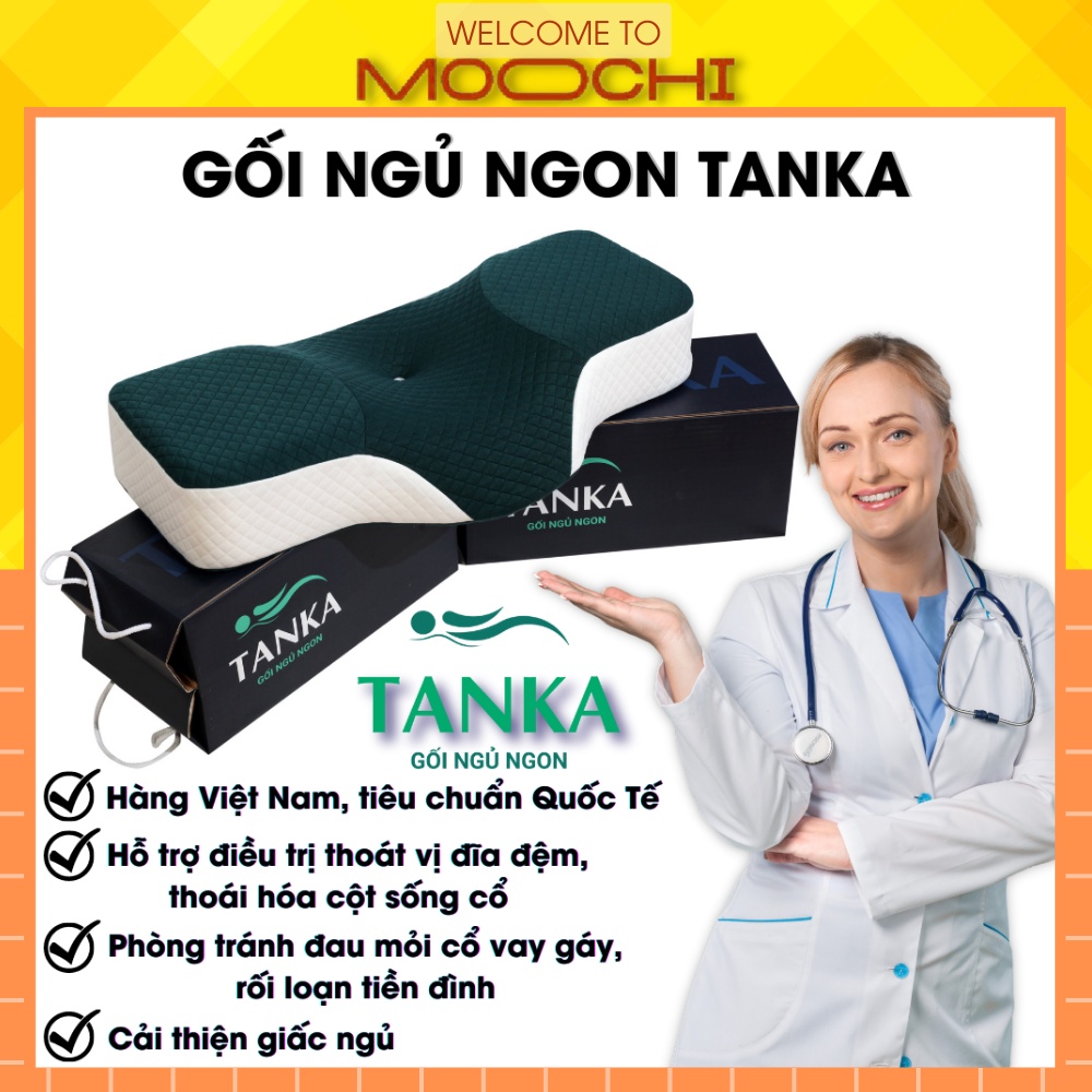 Gối Cao Su Non TANKA, Gối Ngủ Ngon Cho Người Lớn Chống Đau Mỏi Vai Gáy Hàng Việt Nam