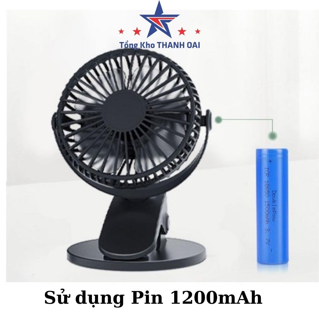 quạt mini cầm tay PHULV để bàn tích điện sạc usb chân đế đa năng MUL70