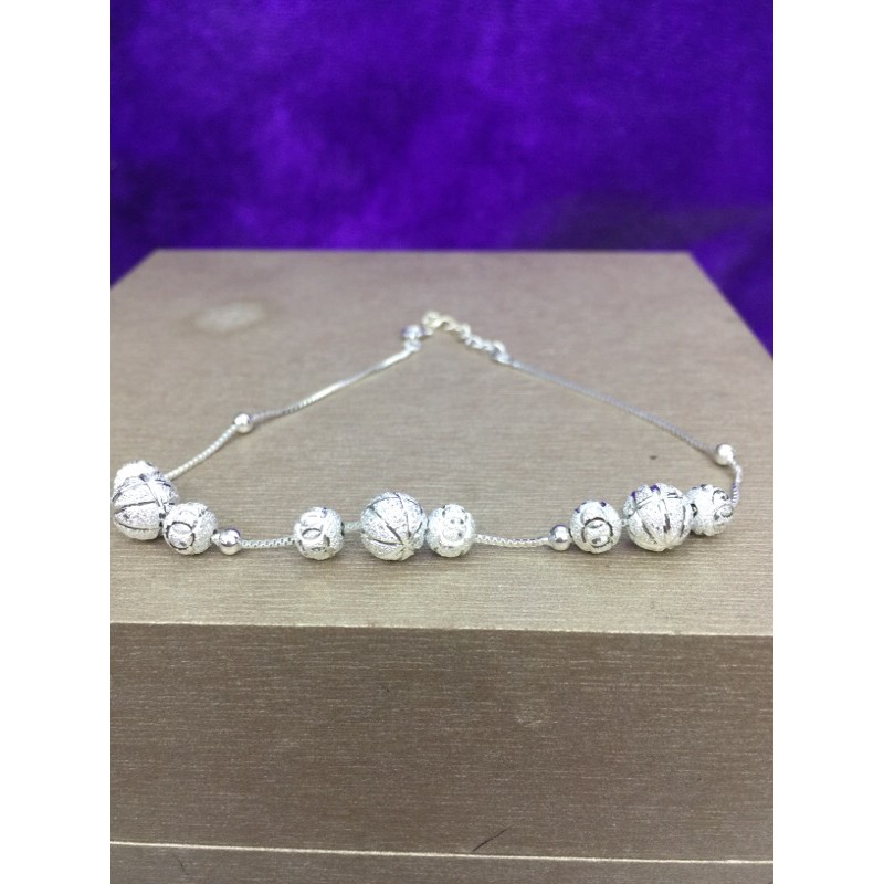 Lắc chân dây kép phối bi cát NGỌC MẬU bi to 6-8li