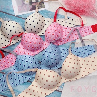 Áo lót nữ không gọng  - áo lót su chấm bi không gọng mút bàn tay nâng ngực