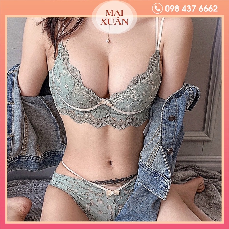 Bộ Lót Ren Mềm Mại Siêu Ôm Có Đệm Rời Hàng Cao Cấp-Kho Sỉ Mai Xuân | BigBuy360 - bigbuy360.vn