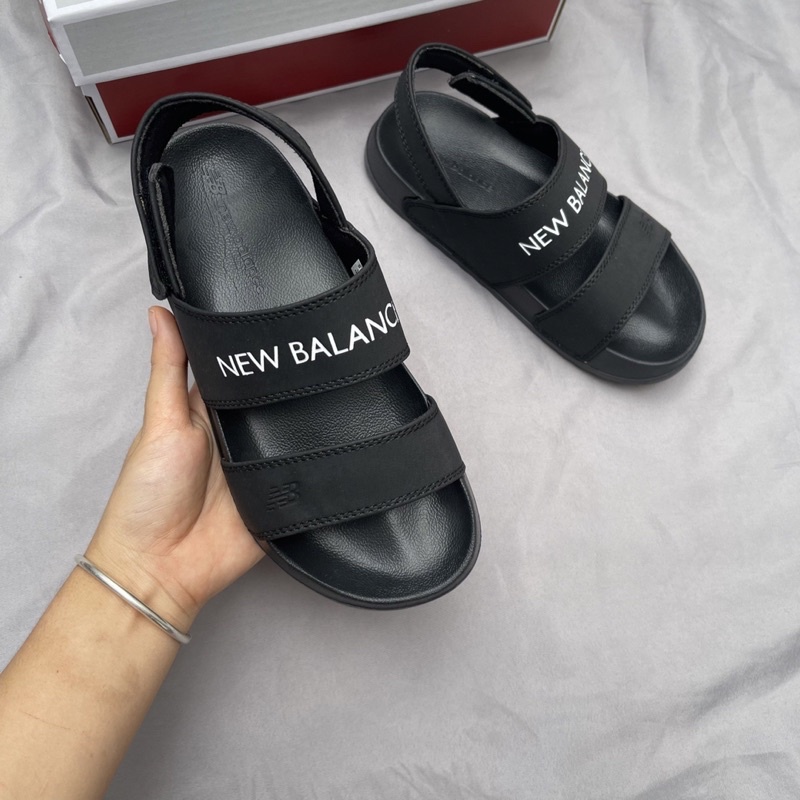 Dép sandal newbalance đen xám trắng hàng cao cấp Fullbox