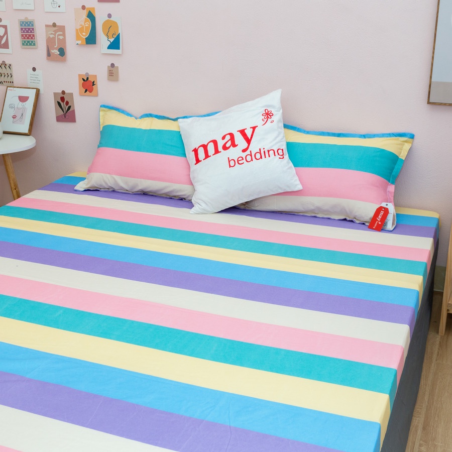 Ga giường bọc đệm May Bedding kèm 2 vỏ gối poly cotton kích thước m6 hoặc m8 nhiều mẫu | BigBuy360 - bigbuy360.vn