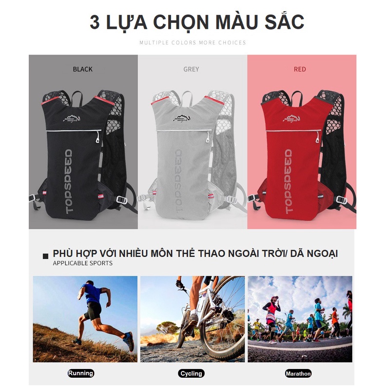 Balo chạy bộ/ đạp xe/ Vest chạy bộ Top Speed size 5L - Hàng chính hãng