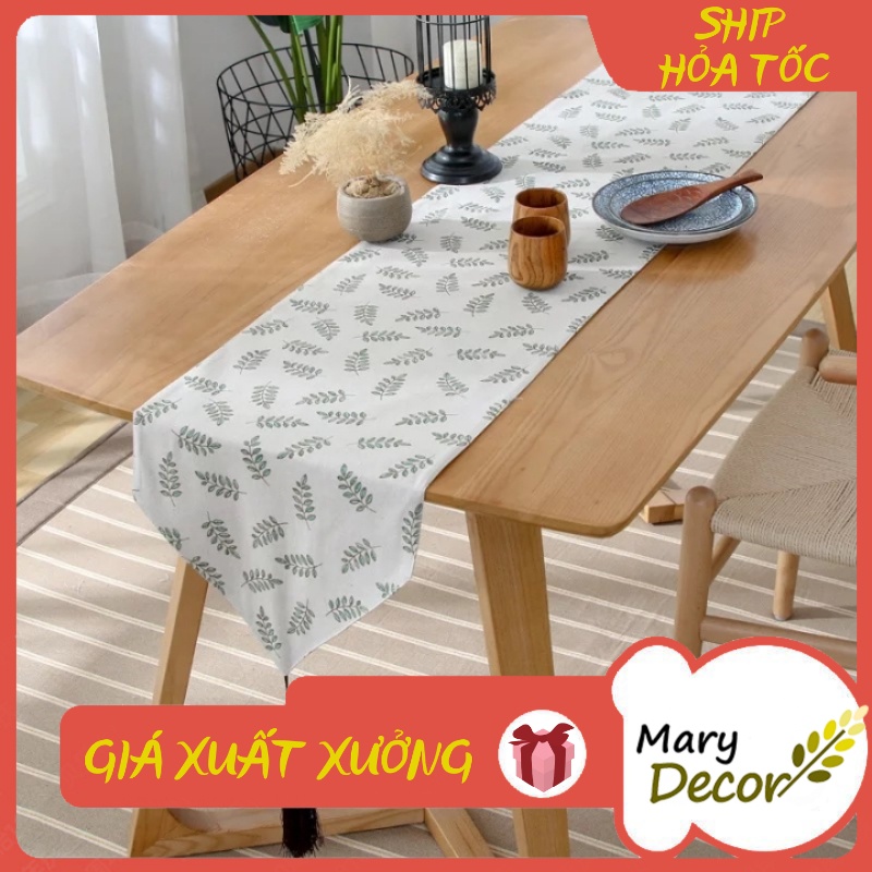 KHĂN RUNNER MARY DECOR - LÁ XANH KR-B04