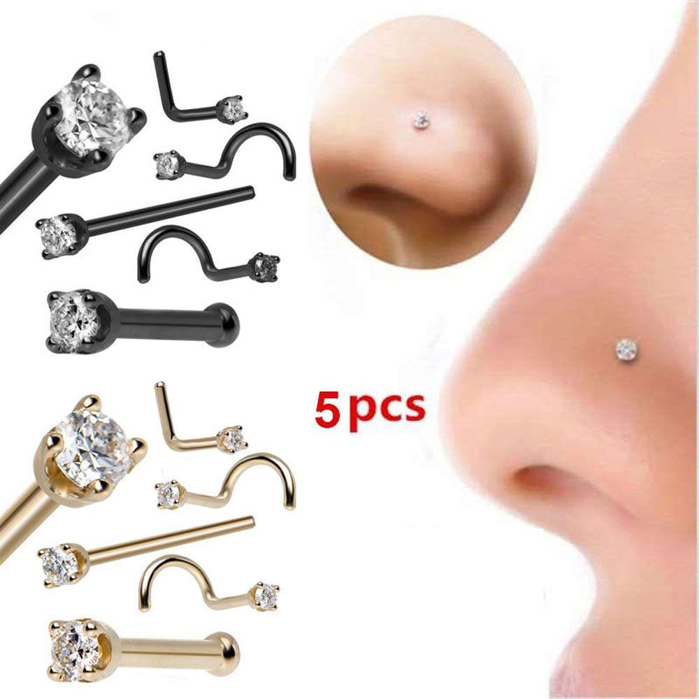 Khuyên Mũi Bằng Thép Không Gỉ Đính Đá Thời Trang