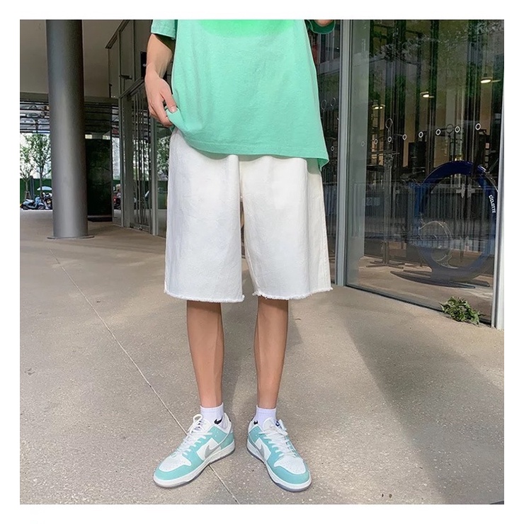 QUẦN SHORT KAKI ỐNG RỘNG NAM NỮ T-A-N Style hàn quốc-QSKT1-dể phối đồ màu trắng kem ảnh thật