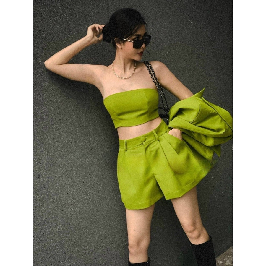 Sét vét 3 món sang chảnh áo khoác áo bra kèm quần đùi trẻ trung