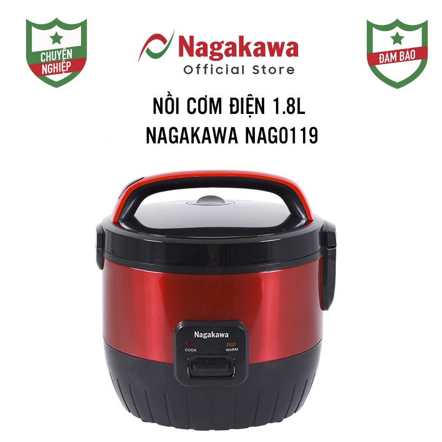 Nồi cơm điện 1.8L Nagakawa NAG0119(đỏ)