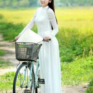 Áo dài trơn đính hạt