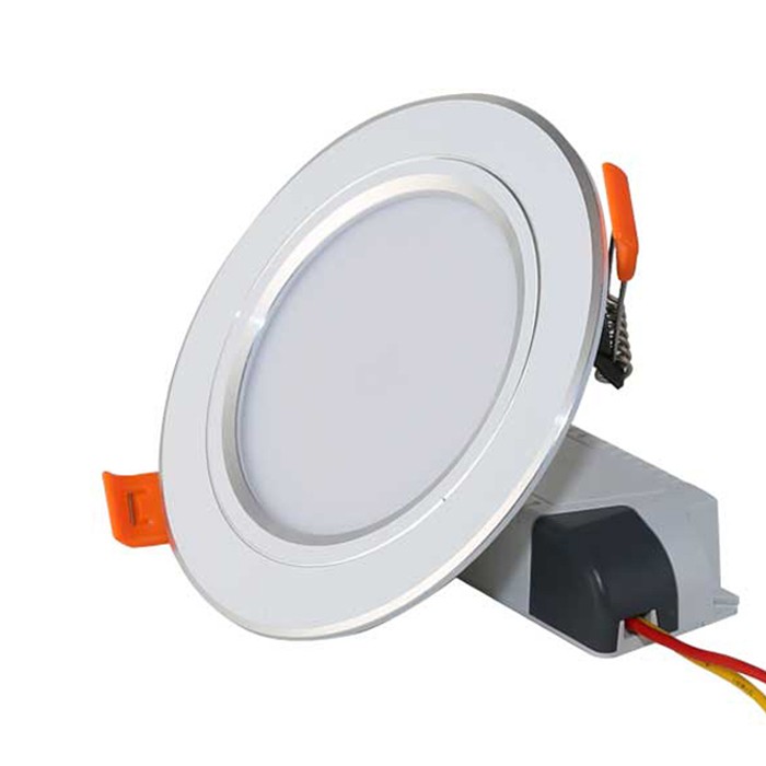 ĐÈN LED ÂM TRẦN 9W VIỀN BẠC SÁNG TRẮNG - ĐÈN LED ÂM TRẦN THẠCH CAO - ĐÈN LED TIẾT KIỆM ĐIỆN BẢO HÀNH 1 NĂM 1 ĐỔI 1