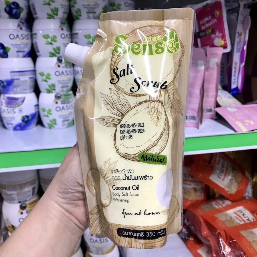 Muối Tắm Chiết Xuất tẩy da chết cực mịn da Sense Salt Scrub Coconut Oil 350g - Chuẩn Thái