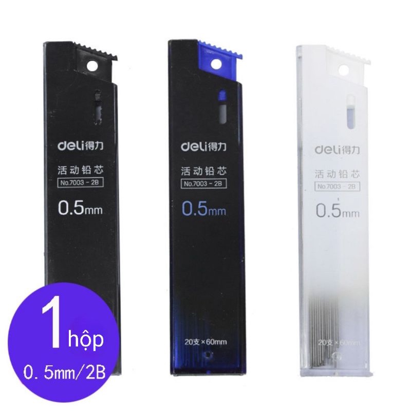 Ruột bút chì bấm ruột chì 0.5mm 0.7mm ngòi chì kim Hộp 20 ruột chì bấm 2B ShopMaeum610
