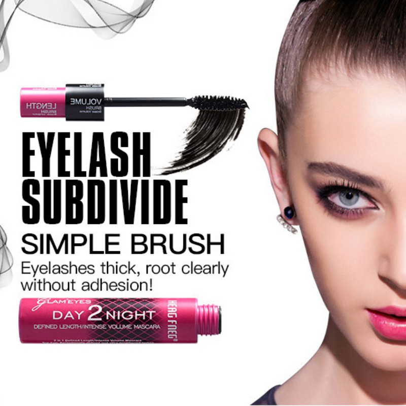 [Hàng mới về] Mascara chải cong dài và dày lông mi sợi 3D chống thấm nước 2 trong 1 tiện lợi | BigBuy360 - bigbuy360.vn