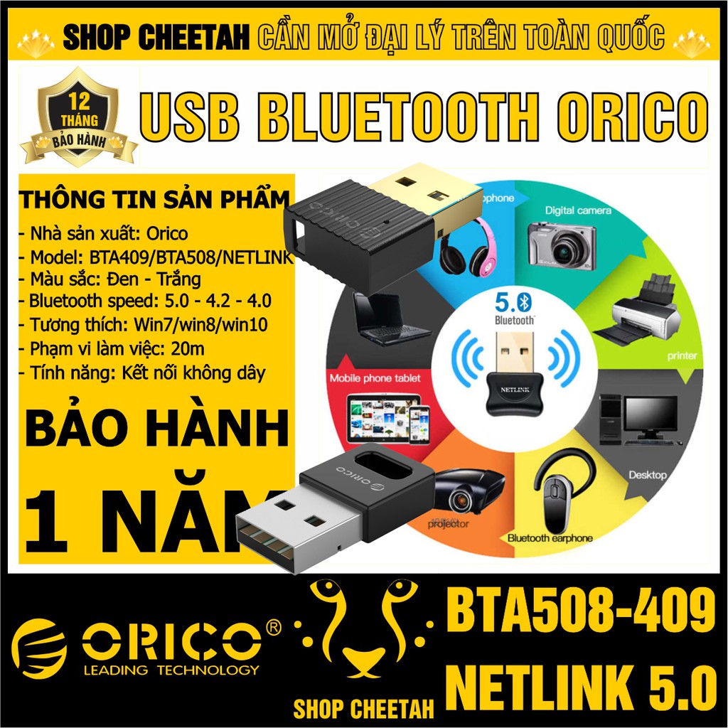 USB Bluetooth 5.0/4.2/4.1/4.0 Chính hãng Orico BTA-508/409 và Netlink/Yet-M1 – Hỗ trợ kết nối Bluetooth giữa các thiết b | WebRaoVat - webraovat.net.vn