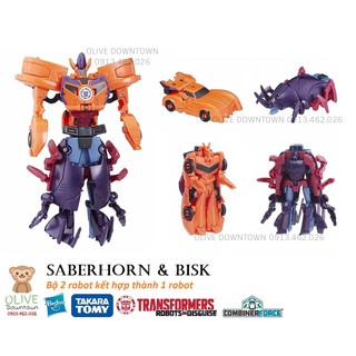 Bộ 2 robot SABERHORN & BISK kết hợp thành robot 15cm - TRANSFORMERS Combiner Force