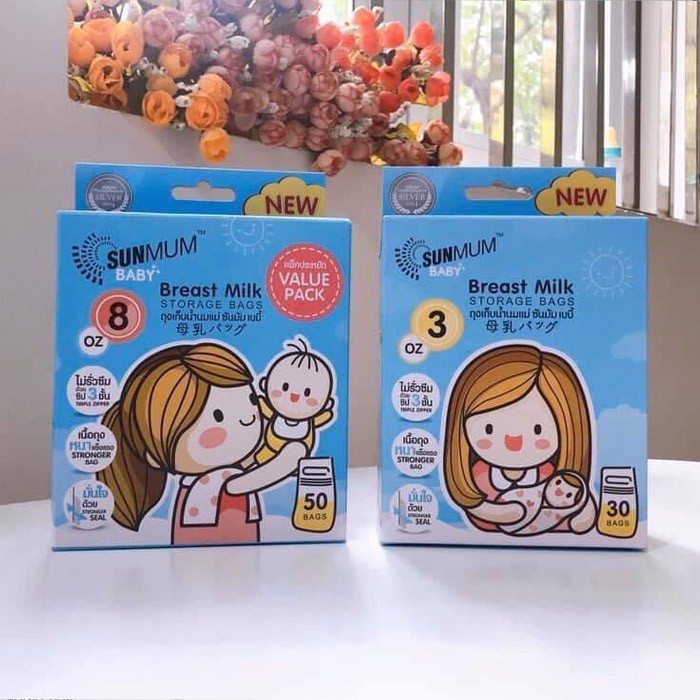 Túi trữ sữa sunmum an toàn tiện lợi mẫu mới tiện lợi an toàn cho bé