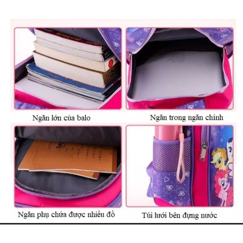 Balo ngựa Pony cho bé gái ba lô đi học size tiểu học