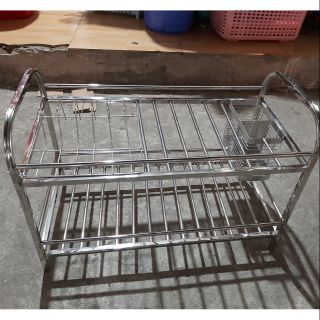 Giá bát 2 tầng inox dày dặn 304- kèm giá đũa