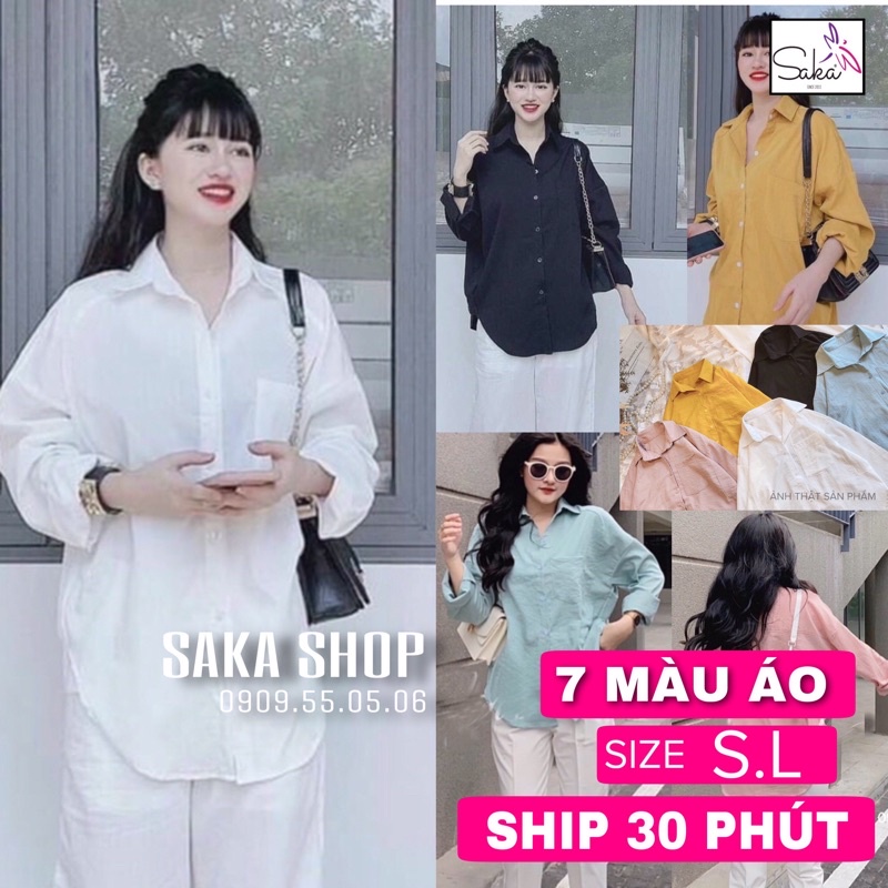 [ship 30 p] Áo sơ mi nữ chất vải đũi dày dặn đẹp