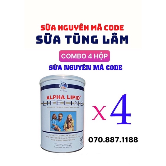 [Combo 4 Hộp] Sữa Non Alpha Lipid Nguyên Mã Code 450g Của New Zealand