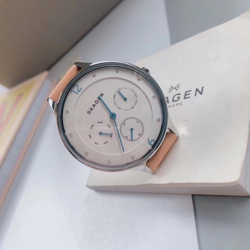 Đồng Hồ Nữ Skagen Anita Chronograph Dây Da Skw2310 , skw2390 , skw2449