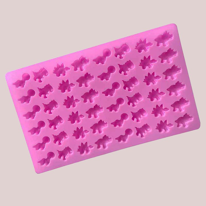 HCM - Khuôn silicon đổ kẹo dẻo chip chip, socola, rau câu mini hình khủng long 48 viên